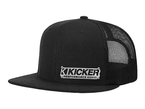 Black Kicker Flat Bill Mesh Snapback Cap